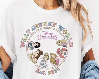 Comfort Colors Retro Disney Princess Shirt, Est 1971