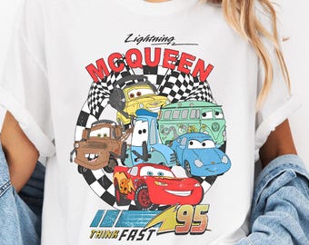 Comfort Colors Disney Cars Shirt, Lightning McQueen Family Tee