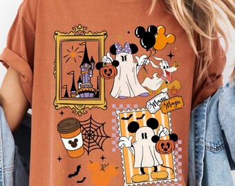 Comfort Colors Disney Halloween Shirt, Mickey Minnie Ghost Tee