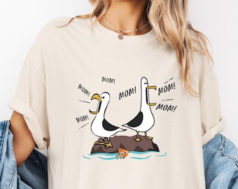 Mom Nemo Seagull Comfort Colors Shirt, Mother's Day Disney Tee