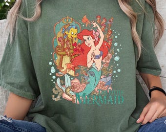 Comfort Colors Little Mermaid Shirt, Disney Princess Family Tee