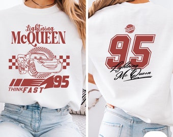 Vintage Lightning McQueen Sweatshirt, Disney Family Vacation Apparel