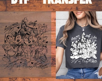 Disney Mickey And Friends Signature DTF,Disney Walt Disney World Dtf, Disney Ready To Press ,Disney DTF, Disney Family DTF ,Disney Gift