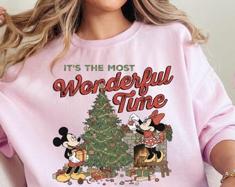 Vintage Mickey  friends It's the most wonderful time of the year Christmas  Sweatshirt, Disney Christmas Sweatshirt , Merry Christmas Hoodie