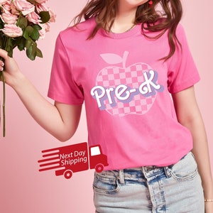 Pre-K Teacher Shirt, Grade Teacher Shirt, Back To School Shirt, Teacher Shirt, Pre-K Teacher Shirt, Checkered Teacher Shirt,Girl Grade Shirt