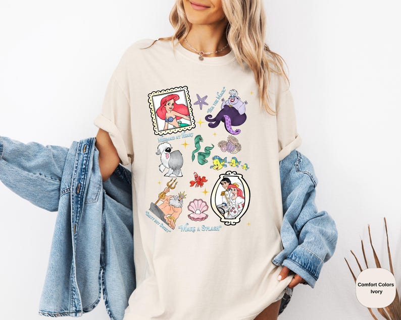Camiseta de la Sirenita Ariel de Comfort Colors, camiseta de princesa Disney imagen 7