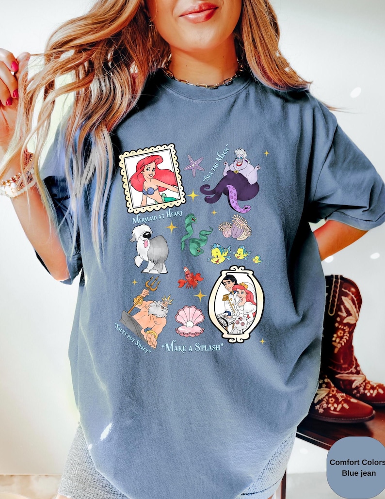 Camiseta de la Sirenita Ariel de Comfort Colors, camiseta de princesa Disney imagen 1