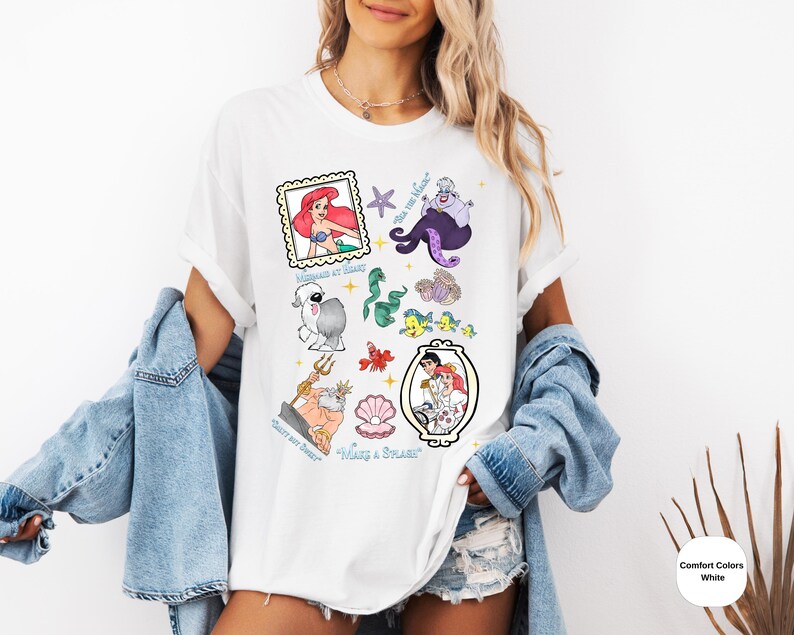 Camiseta de la Sirenita Ariel de Comfort Colors, camiseta de princesa Disney imagen 3