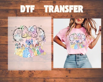 Disney Princess DTF Transfer, Disney Castle,Disney Vacation Ready to Press, Family Vacation DTF ,Heat Transfer,Princess Dtf