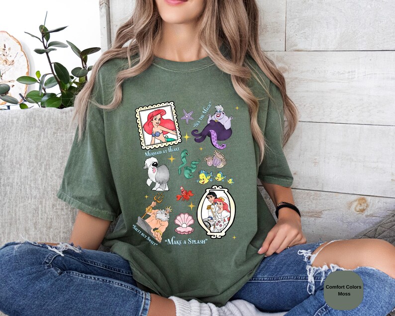 Camiseta de la Sirenita Ariel de Comfort Colors, camiseta de princesa Disney imagen 4