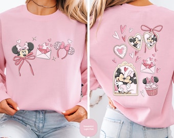 Coquette Bow Minnie Valentine Sweatshirt, Disney Minnie Mouse Sweatshirt, Minnie Coquette Bow Hoodie, Minnie Love Shirt,Valentines Day Gift