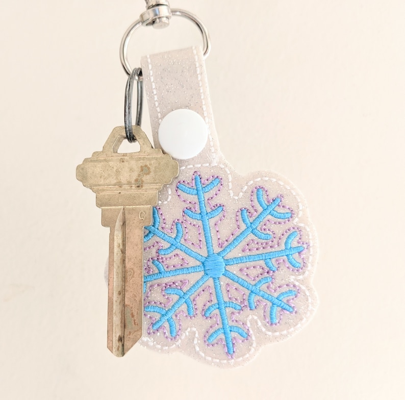 Snowflake Keychain Embroidery Design Etsy