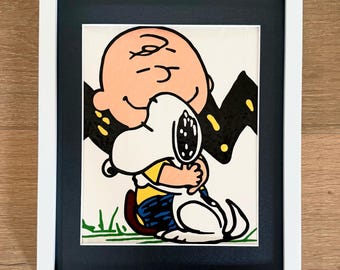 Original artwork - varnished acrylic on 9x12” canvas board - “Unconditional Love” - matted in a 12x15x2” white wooden frame - ready to hang!