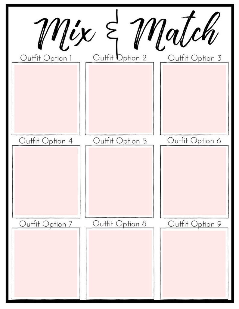 Capsule Wardrobe Planning Worksheet Bundle Digital Prints | Etsy