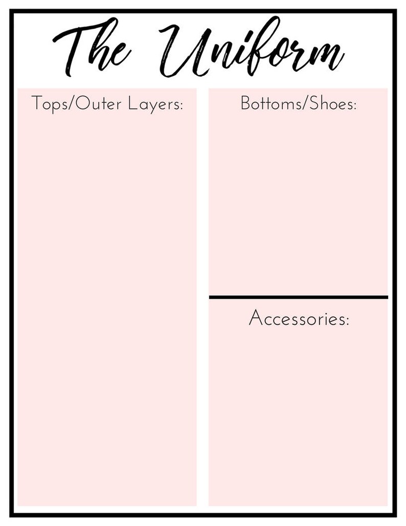 Capsule Wardrobe Planning Worksheet Bundle Digital Prints | Etsy
