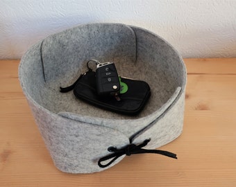 Schöne Ablage für den Flur Schlüssel Geld Smartphone Ladekabel - Filzkorb 21 x 21 cm x 9 cm