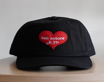 Gorra San Antonio Heart / Gorra unisex negra ajustable