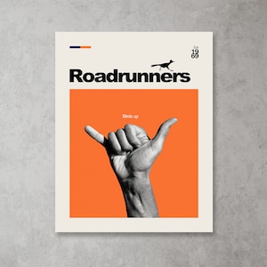 Roadrunners Poster | "Birds Up" | San Antonio | 11 x 14 Minimalist Art Print, Modern, Vintage Style, Retro Home, University/College