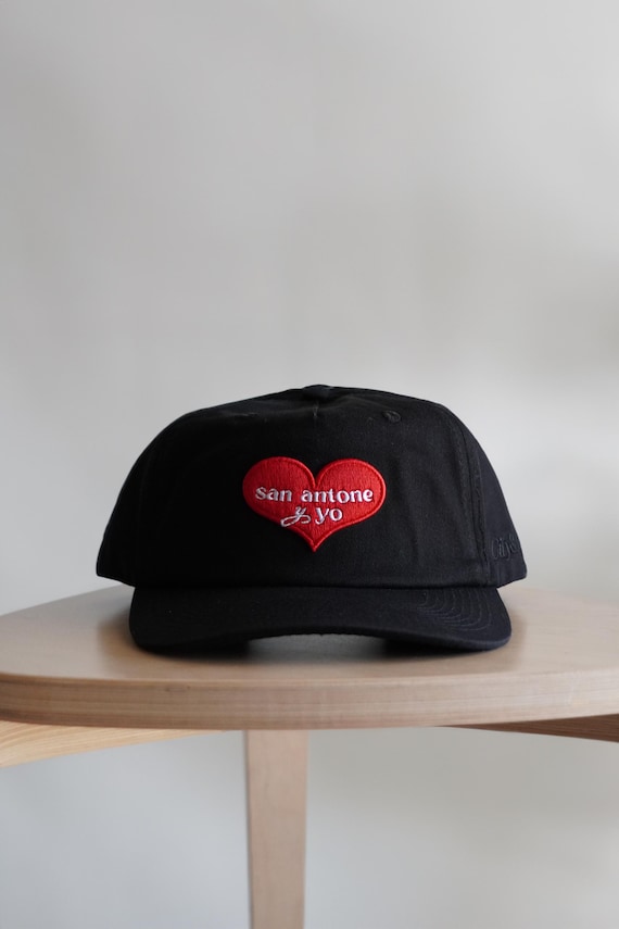 San Antonio Heart Hat | Unisex Black Snapback Cap - Etsy display picture 2