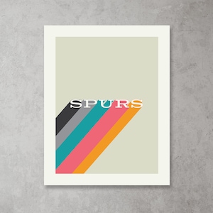 Spurs Retro Poster [DIGITAL DOWNLOADS] | Minimalist Art Print, Modern, Vintage Style, Home | San Antonio Fiesta Colors