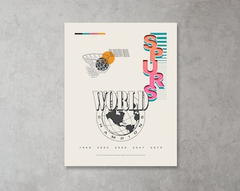 Sporen Weltmeister Poster [DIGITAL DOWNLOADS] | Minimalistischer Kunstdruck, Modern, Vintage Stil, Retro Home | San Antonio