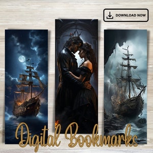 The Shadowed Embrace: A Digital Bookish Lesezeichen für Dark Romance Pirate Lovers Lesezeichen Digital Printable Lesezeichen | Sofort Download