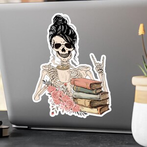 Dark Romance Skeleton Coffee Book Lover Sticker Book Lover Vinyl Decals