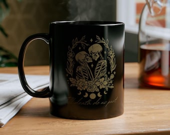Dark Romance Smut Reader Golden Lovers Coffee Tea Cup Mug Till Death... 11oz Black Mug