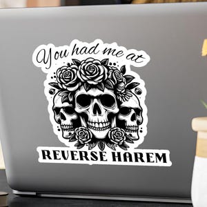 Reverse Harem Romance Dark Romance Skull and Roses Sticker Book Lover Vinyl Decals