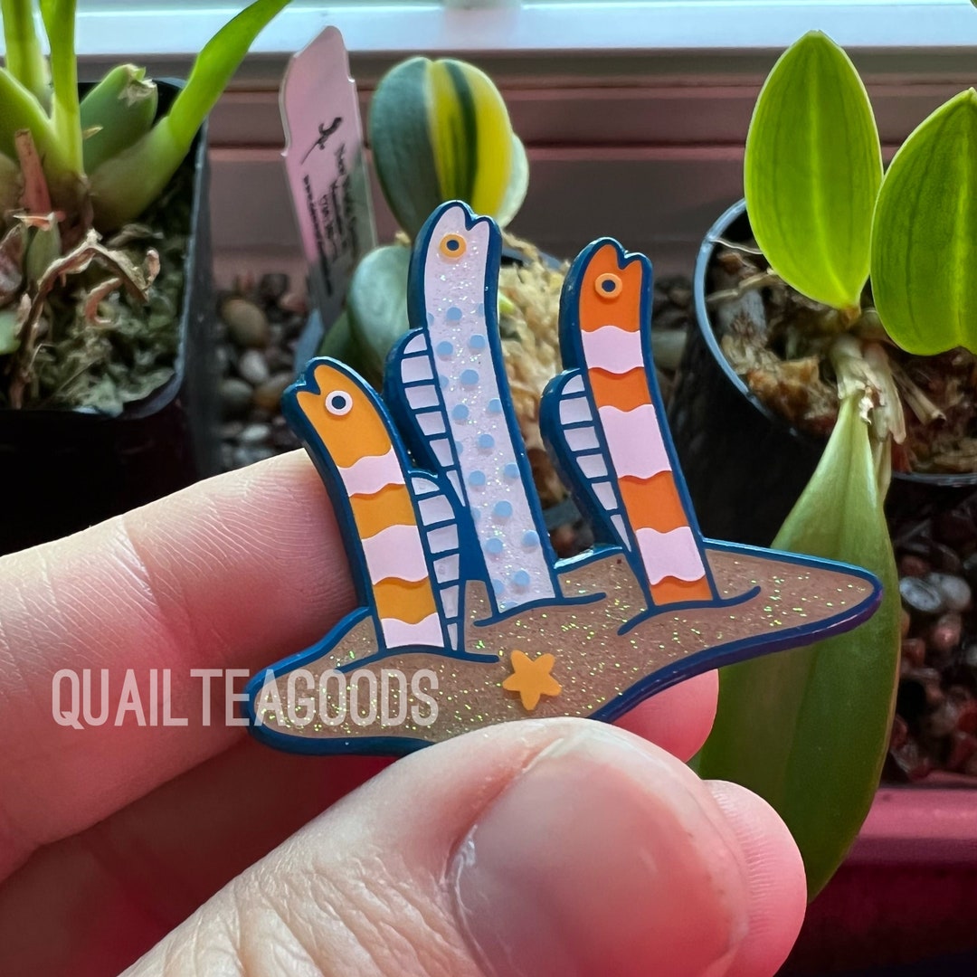 Funny Lil Guys Garden Eel Soft Enamel Pin - Etsy Australia