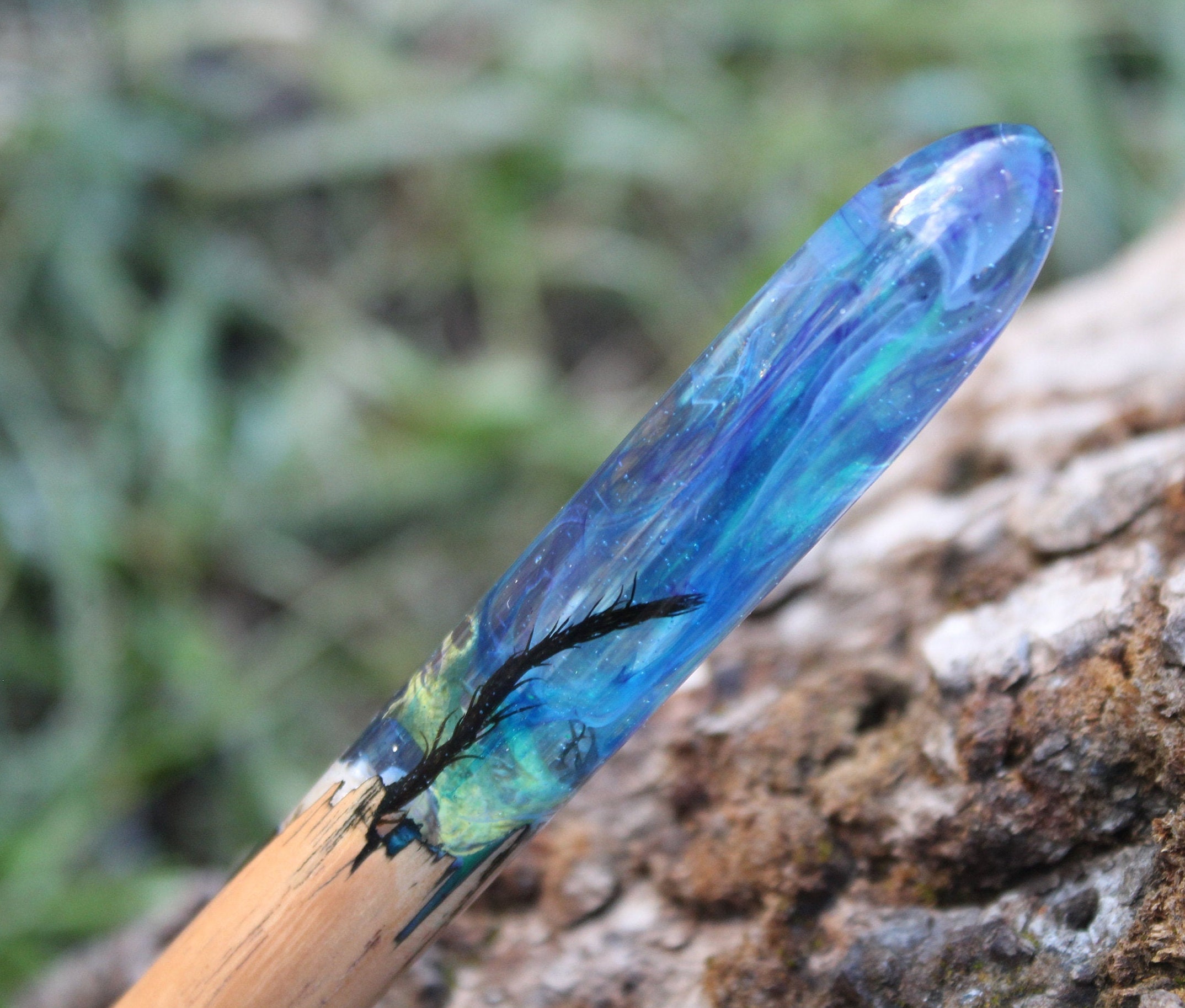 Wooden Pen Seashell Ocean Mermaid Underwater Wood Resin Pens Etsy