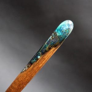 Hair Stick Real Forget me not Hairpin Wooden Hair Stick With Real Flowers Wood Hair Accessories