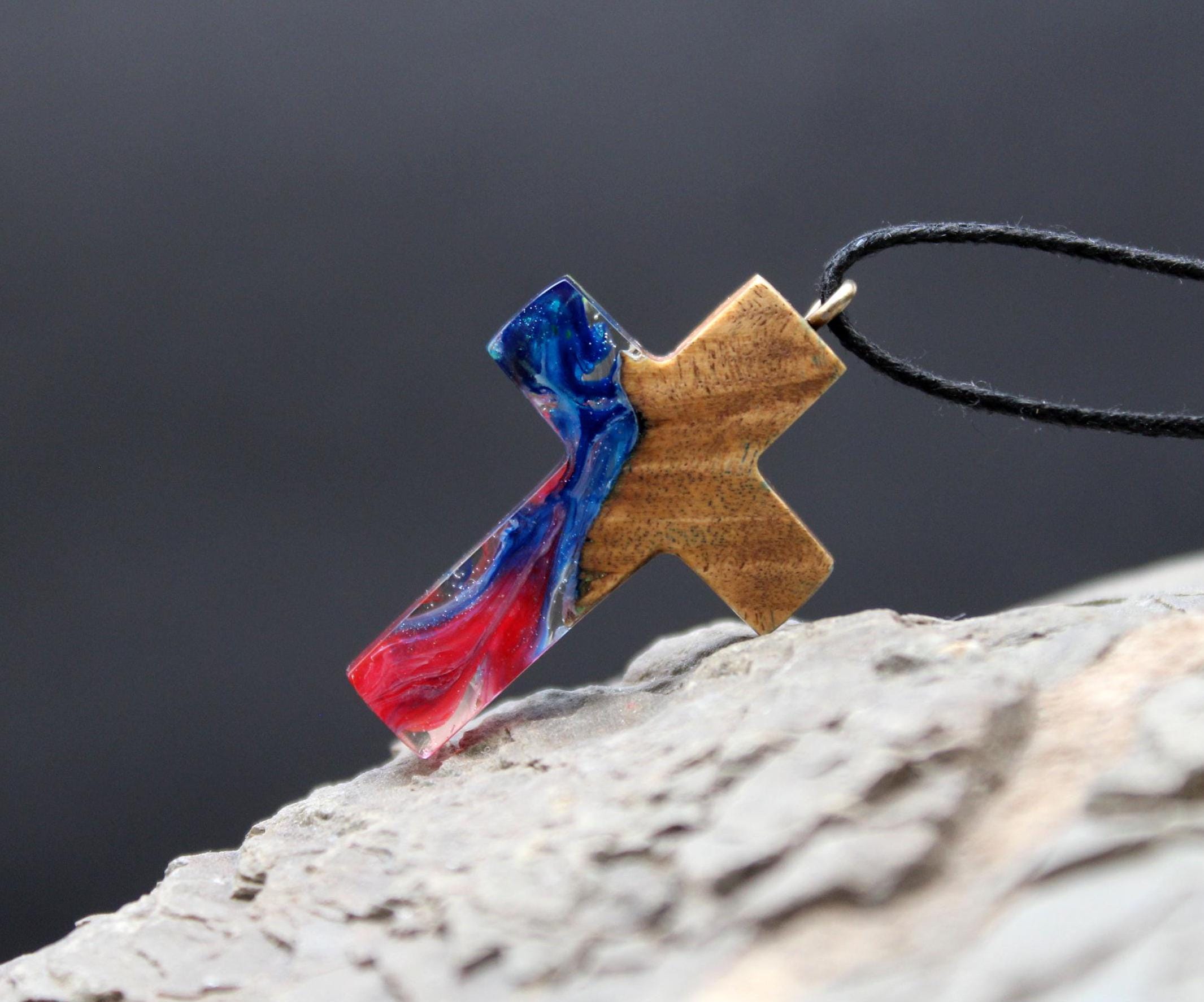 Aurora Borealis Cross Pendant - Etsy