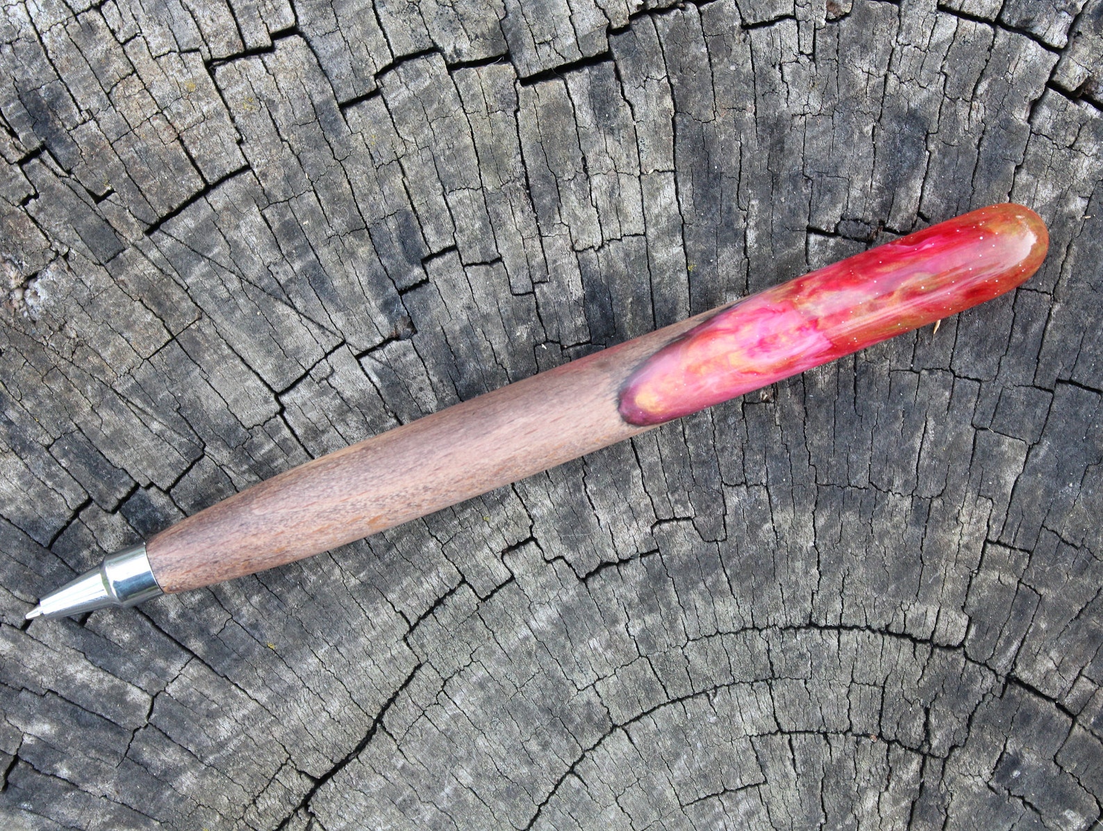 HolzStift Feuer Holz Harz Stifte Rot Gold Feurige Lava Unikat Etsy