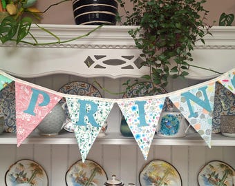 Banderines de tela de temporada, decoración reutilizable de primavera, guirnalda de verano