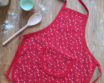 Delantal infantil Red Heart / Regalo para pequeños panaderos / Bata para niños de 3 a 7 años