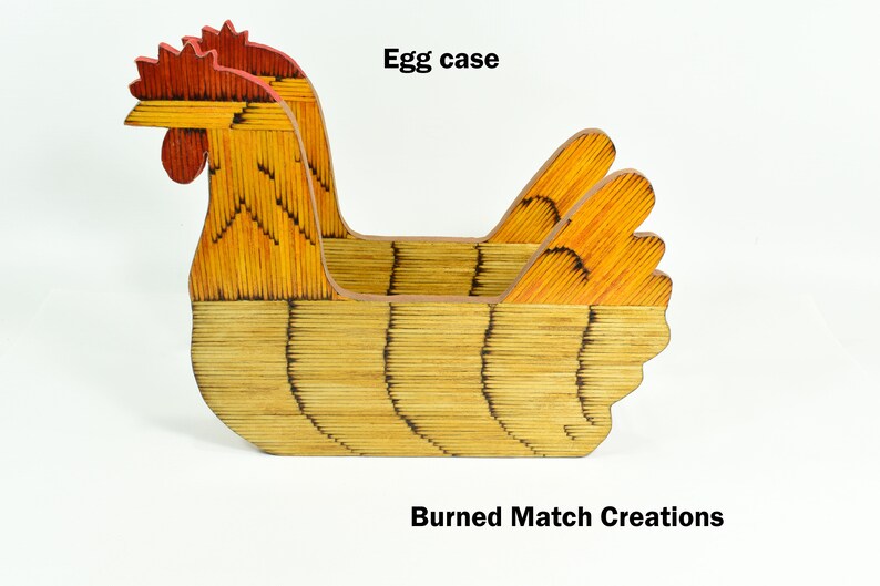Handmade Egg Case Made From Burned Matchsticks, Case for Easter Eggs