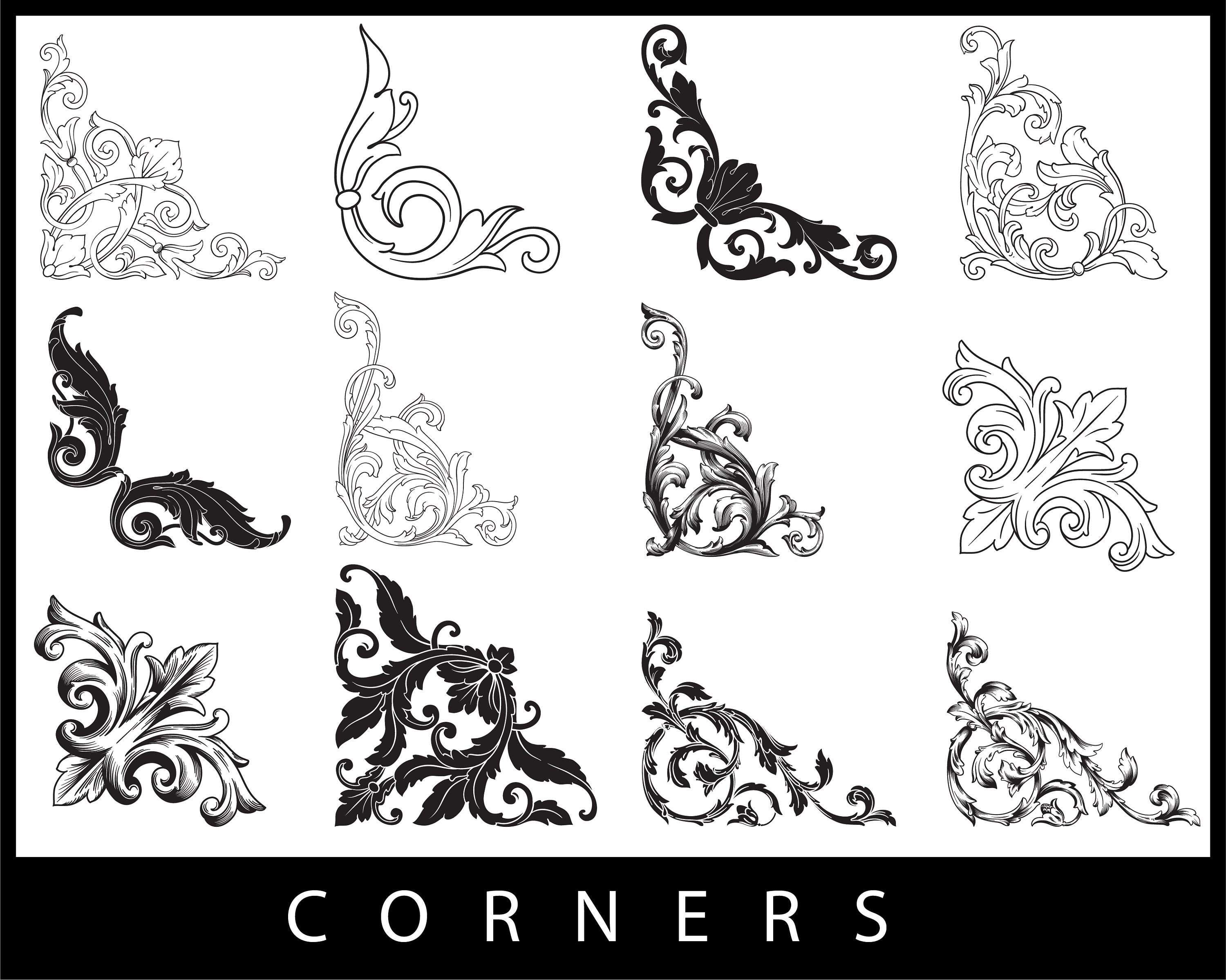 Free: V-shaped black border illustration, Scrapbooking Corners Frames ,  corner transparent background PNG clipart 