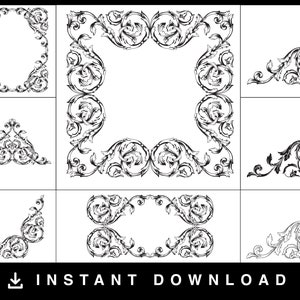 Frames svg, Branch Clip Art, Frames ClipArt, Ornate Frame Clip Art, Banner Clipart, Banner Digital, Frame Bundle, Ornamental Frame,