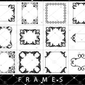 Decorative border svg, frame clipart svg, digital frames svg, vector frames svg, frame svg, floral wreath svg, frame svg bundle png, eps