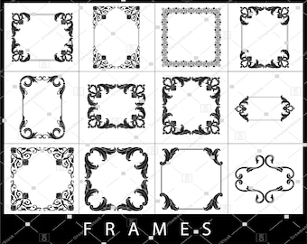 Decorative border svg, frame clipart svg, digital frames svg, vector frames svg, frame svg, floral wreath svg, frame svg bundle png, eps