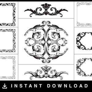 Digital Frames svg, Borders Clip Art svg, Digital Labels vector, Basic Frames clipart, Digital Stamp, Frame Silhouette, png - eps