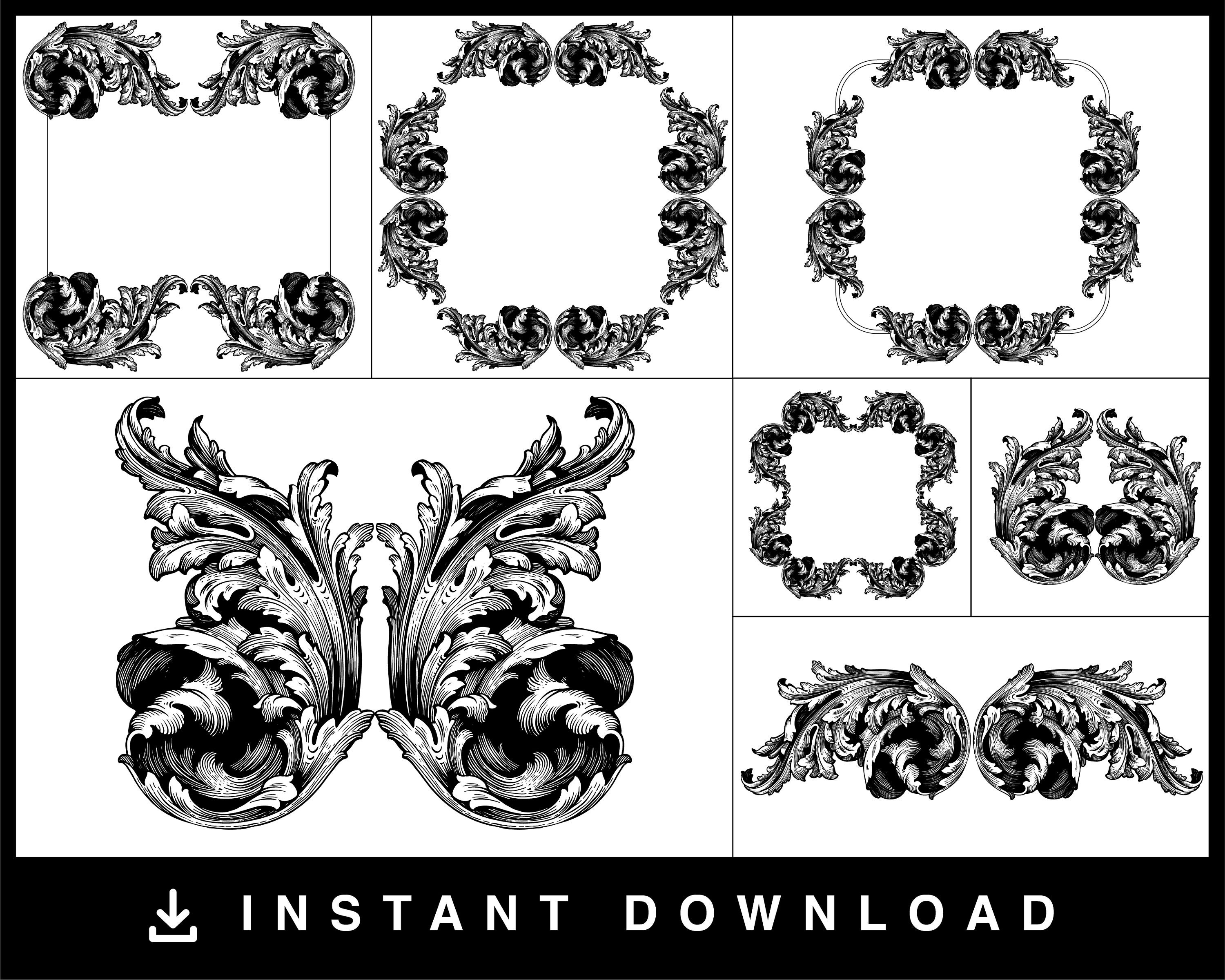 Download Frames Svg Butterfly Svg Ornate Frame Clip Art Wedding Etsy