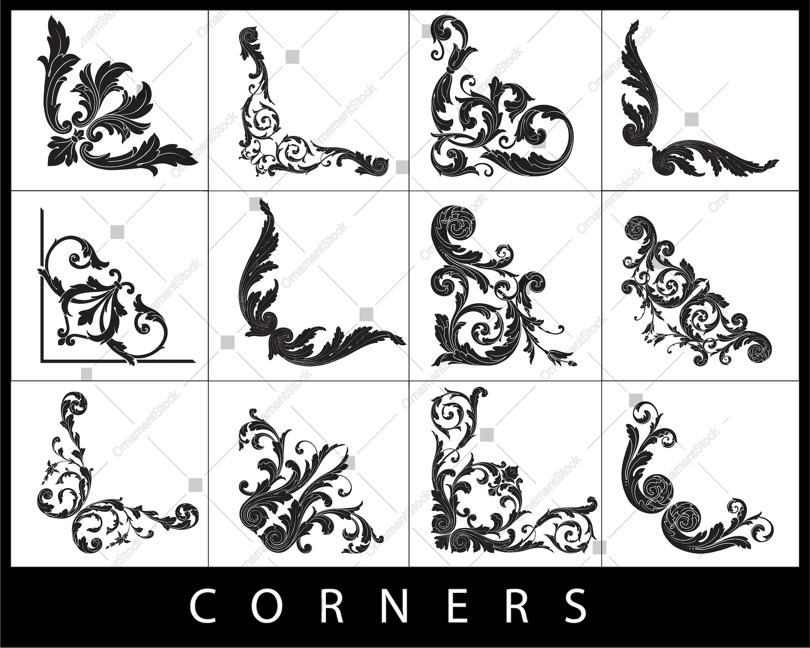 Download Corner svg Ornament svg Decor svg Ornate corner svg | Etsy