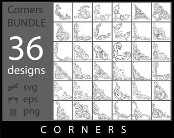 Corner svg Bundle, baroque svg, ornament svg, decor svg, ornate corner svg, decorative corners vector, flourish svg, floral corner svg