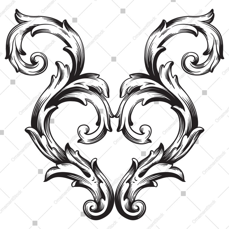 Vintage Baroque Frame SVG Clipart, Monogram SVG, Vintage Vector French ...