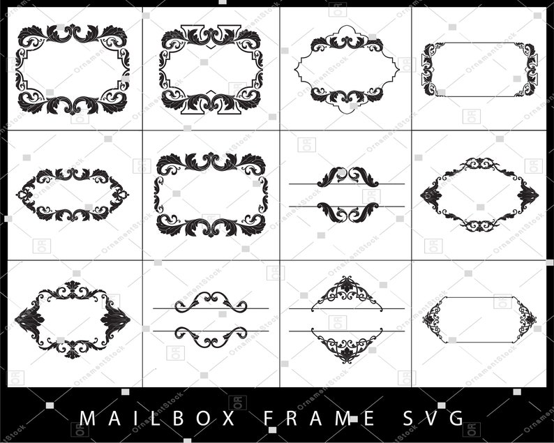 Download Mailbox Monogram Frame SVG Border svg Banner svg Flourish ...
