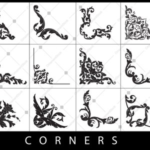 Flower Corner svg Bundle, Corner svg, Flower Border SVG, Floral Divider svg, Decorative Floral, Plant corner wedding border decor for cricut