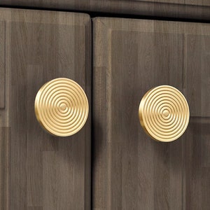 Solid Brass Knob Round Cabinet Pull Drawer Knob Dresser Pull Kitchen Knob Pull Cabinet Pull Hardware BHK216