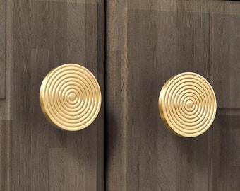 Okrągła gałka do szafki z litego mosiądzu: nowoczesna gałka do szuflady komody - BHK216